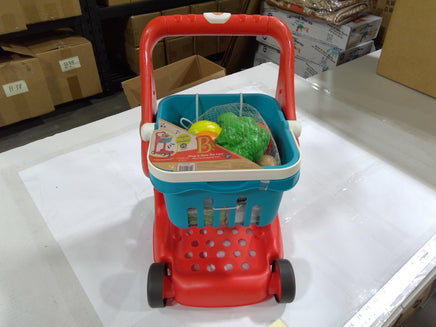 B Toys Shop & Glow Shopping Cart Toy Lights Sounds Kids Ages 1-2 Red New
