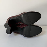 Naturalizer Boots Womens Size 9.5 Burgundy Braxton Ankle Booties Block Heel Zip