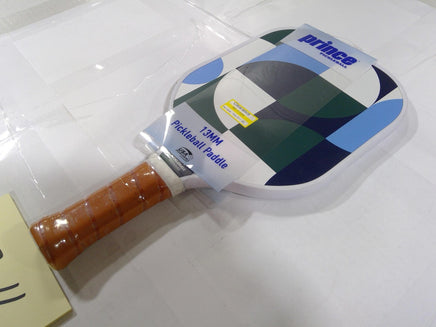 Prince 13MM Pickleball Paddle USA Approved Green Blue Geometric Grip Design