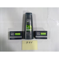 Dove Men+Care Shampoo Conditioner and Bar Soap Set Men OS Gray New Fresh Clean