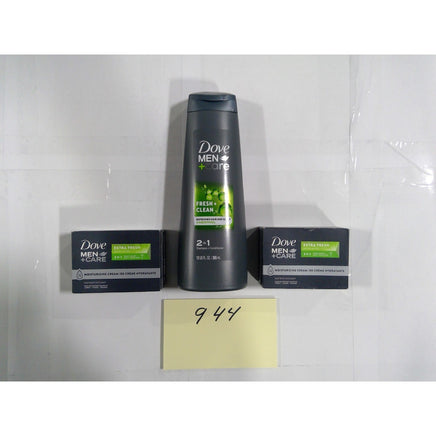 Dove Men+Care Shampoo Conditioner and Bar Soap Set Men OS Gray New Fresh Clean