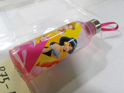 Disney Princess Girls Water Bottle Pink Plastic Drink Cup With Lid Reusable