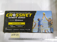CROSSNET Ultimate Bundle Four Square Volleyball Game Set Black Yellow Portable