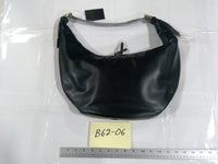 Shoulder Bag Womens Medium Black Faux Leather Hobo Purse Gold Hardware New