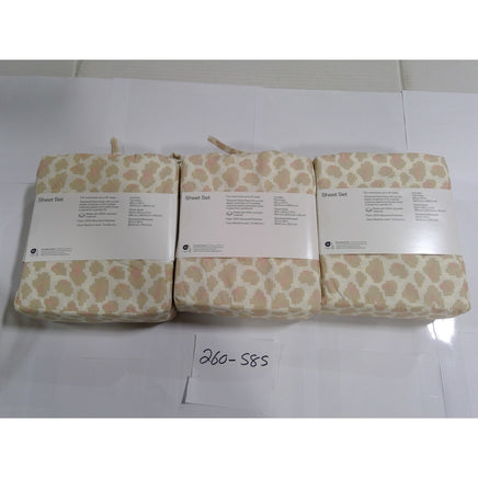 Room Essentials Sheet Set Twin XL Tan Pink Ikat Microfiber NEW 3pc Bedding