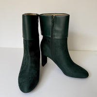 Alfani Boots Womens Size 6M Green Ankle Foldover Cuff Block Heel Zip AJOJ0F