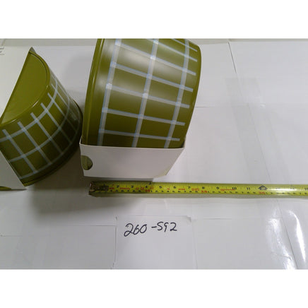 Room Essentials Serving Bowl & Utensil Set 2pk Olive Green Grid NEW