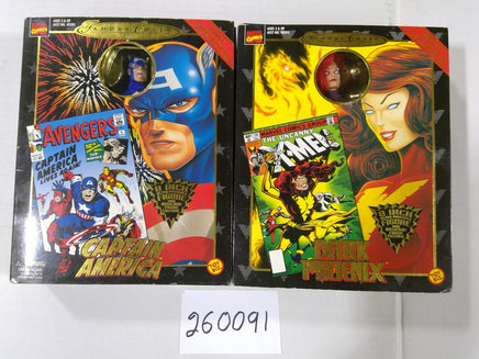 Vintage Toy Biz Marvel Famous Covers Captain America Dark Phoenix Figures Lot