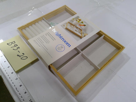 Brightroom Stackable Bamboo Divided Accessory Tray Jewelry Organizer Natural