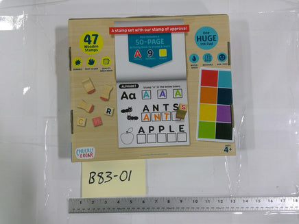 Chuckle & Roar Wooden Stamp Set 47pc 50 Page Activity Book 4+ Kids Toy New