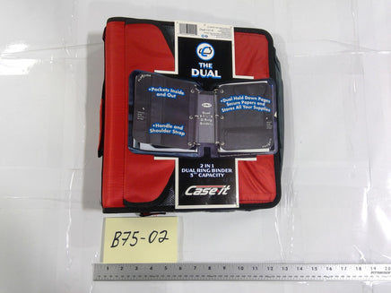 Case It Dual 2-in-1 Zipper Binder Red A5 3in Ring Capacity Kids School Organizer