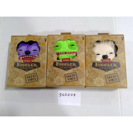 Zuru Fuggler Vacay Vibes Funny Ugly Monster Plush Set 3 Purple Green Cream NEW