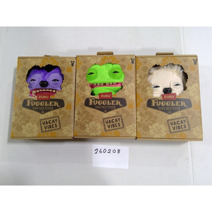 Zuru Fuggler Vacay Vibes Funny Ugly Monster Plush Set 3 Purple Green Cream NEW