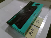 Logitech Advanced Combo Wireless Keyboard Mouse Black USB PC QWERTY English
