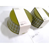 Room Essentials Serving Bowl & Utensil Set 2pk Olive Green Grid NEW
