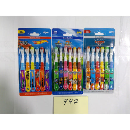 Brush Buddies Toothbrush Kids 18ct Multicolor NEW Paw Patrol Hot Wheels Cars