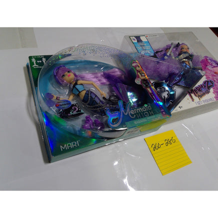 MGA Mermaze Riviera & Mermaid High Mari Doll Lot Purple Blue NEW Damaged Box