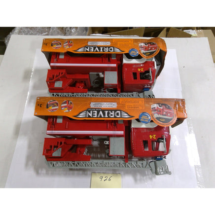 DRIVEN Fire Truck Toy Set 2pk Red New Damaged Box Lights Sounds Battat 24