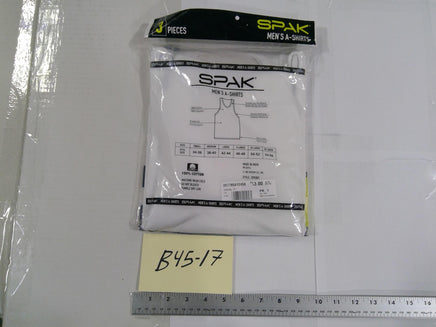 SPAK Tank Undershirts Mens Size M White A-Shirts 3 Pack Cotton Ribbed Multipack