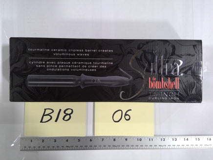 Sultra Bombshell Curling Iron 1.5" Tourmaline Ceramic Clipless Barrel Black New
