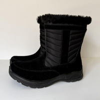 Easy Works Frazer Boots Womens 6.5 Black Waterproof Faux Fur Side Zip 20-0901