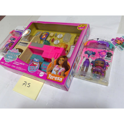 Mattel Barbie Teresa Cook & Create Kitchen Playset & 2 Yummyland Lip Gloss Dolls