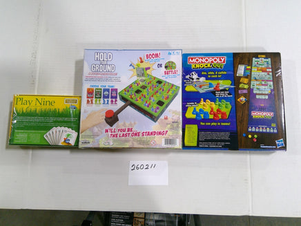 Mixed Brands Play Nine Hold Your Ground Monopoly Knock Out Games Lot New Sealed