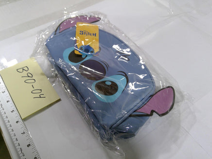 Disney Clutch Bag Womens Small Blue Stitch Face Zip Pouch Cartoon Lightweight