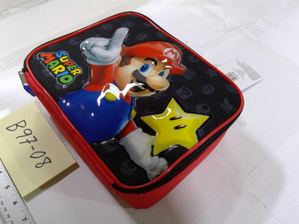 Super Mario Bros Nintendo Kids Padded Tote Bag Mario Star Red Black New Glossy