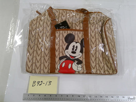 Disney Mickey Mouse Baby Diaper Bag Large Infant Boy Travel Tote Beige New
