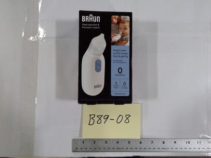 Braun Nasal Aspirator 1 Electric Suction 0m+ Baby Washable Tips White New