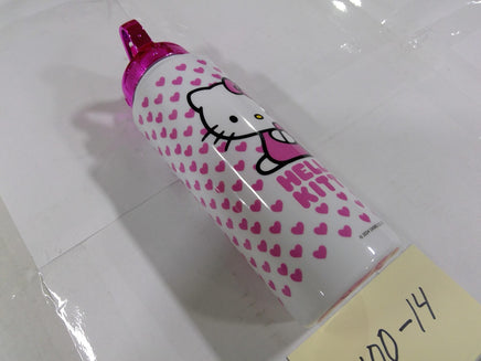 Sanrio Hello Kitty Kids Water Bottle Pink Hearts Plastic Drink Cup With Lid
