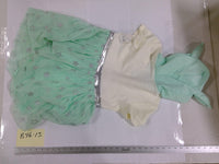 Tutu Dress Costume Girls 4T Green Hood Alien Ears Glitter Stars Tulle Party