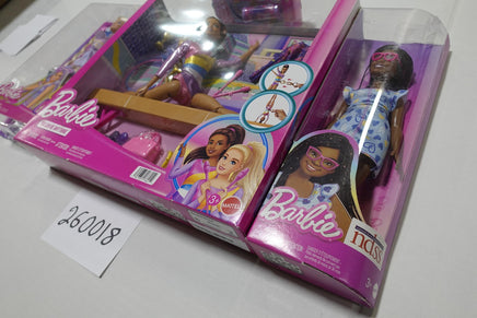 Barbie Mattel Doll Lot Gymnast Playset NDSS Fashion Rainbow Hair Set New In Box
