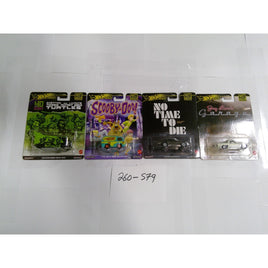 Hot Wheels Pop Culture Premium Lot TMNT Scooby-Doo 007 Jay Leno NEW 4pk