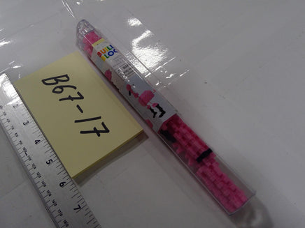 Building Blocks Interlocking Brick Tube Construction Toy Set Pink Plastic New