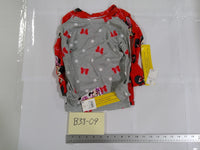 Disney Minnie Mouse Pajama Set Girls 3T Red Gray Long Sleeve Cotton Sleepwear
