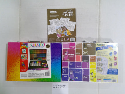Crayola Art Sets Lot 3 Limited Edition Case & Coloring Book Multicolor