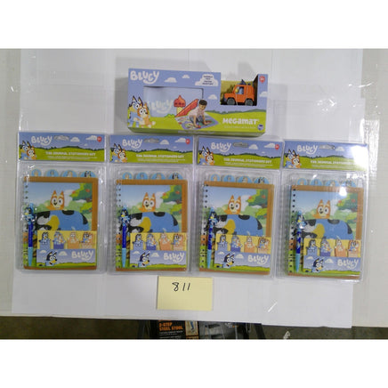 Bluey Stationery Tab Journal Sets and Megamat Play Set Bundle 5pc New Blue Green