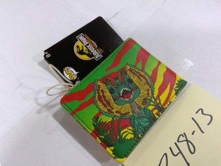 Jurassic Park Wallet Mens Bifold Multicolor Dilophosaurus Faux Leather Movie
