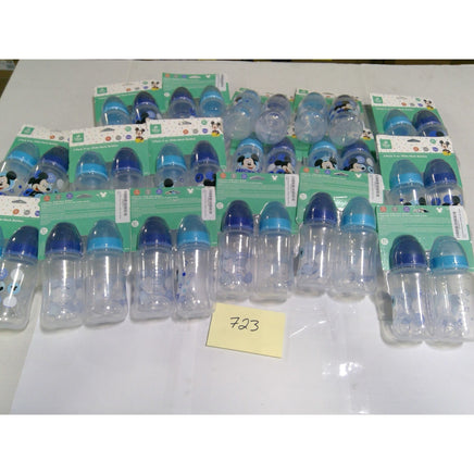 Disney Baby Mickey Mouse Bottles 2-Pack LOT 11oz Blue NEW Wide-Neck 6m+ BPA-Free