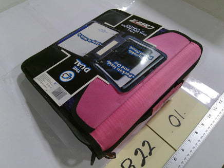 Case It Dual 2-in-1 Zipper Binder Pink 3in Ring Capacity Kids School Organizer