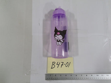 Sanrio Kuromi Water Bottle Purple Plastic Kids Drink Cup With Lid Reusable