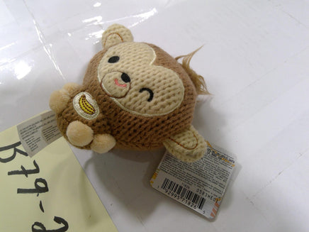 Ami Amis Monkey Character Mini Plush Stuffed Toy Knitted Round Banana Brown New