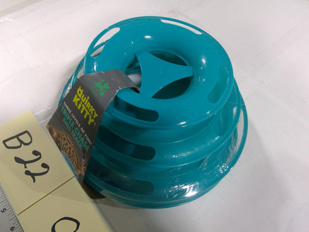 Petco Quirky Kitty Triple Chase Ball Track Cat Interactive Toy Teal Plastic