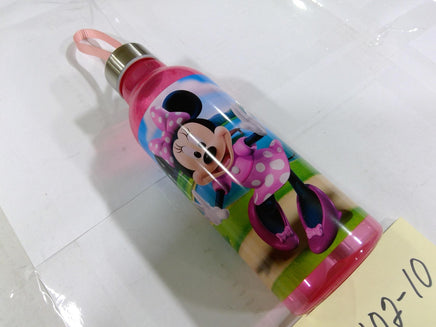 Disney Minnie Mouse Kids Water Bottle Pink Plastic Drink Cup With Lid Reusable