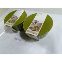 Room Essentials Serving Bowl & Utensil Set 2pk Olive Green Grid NEW
