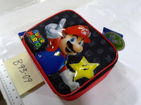 Super Mario Bros Nintendo Kids Padded Tote Bag Mario Star Zip Case Red Black New
