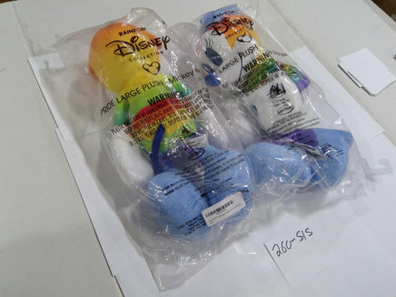 Disney Mickey Minnie Mouse Plush Toys Medium Rainbow Pride Lot 2 New Multicolor