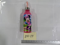 Disney Minnie Mouse Kids Water Bottle Pink Plastic Drink Cup With Lid Reusable